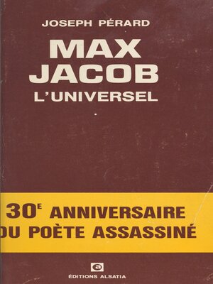 cover image of Max Jacob l'universel